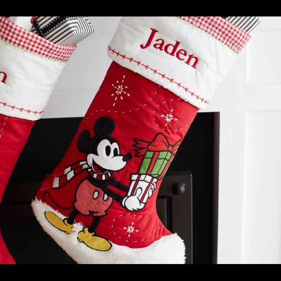 Pottery Barn Kids Disney Mickey Mouse Quilted Christmas Stocking - Picture 13 of 14